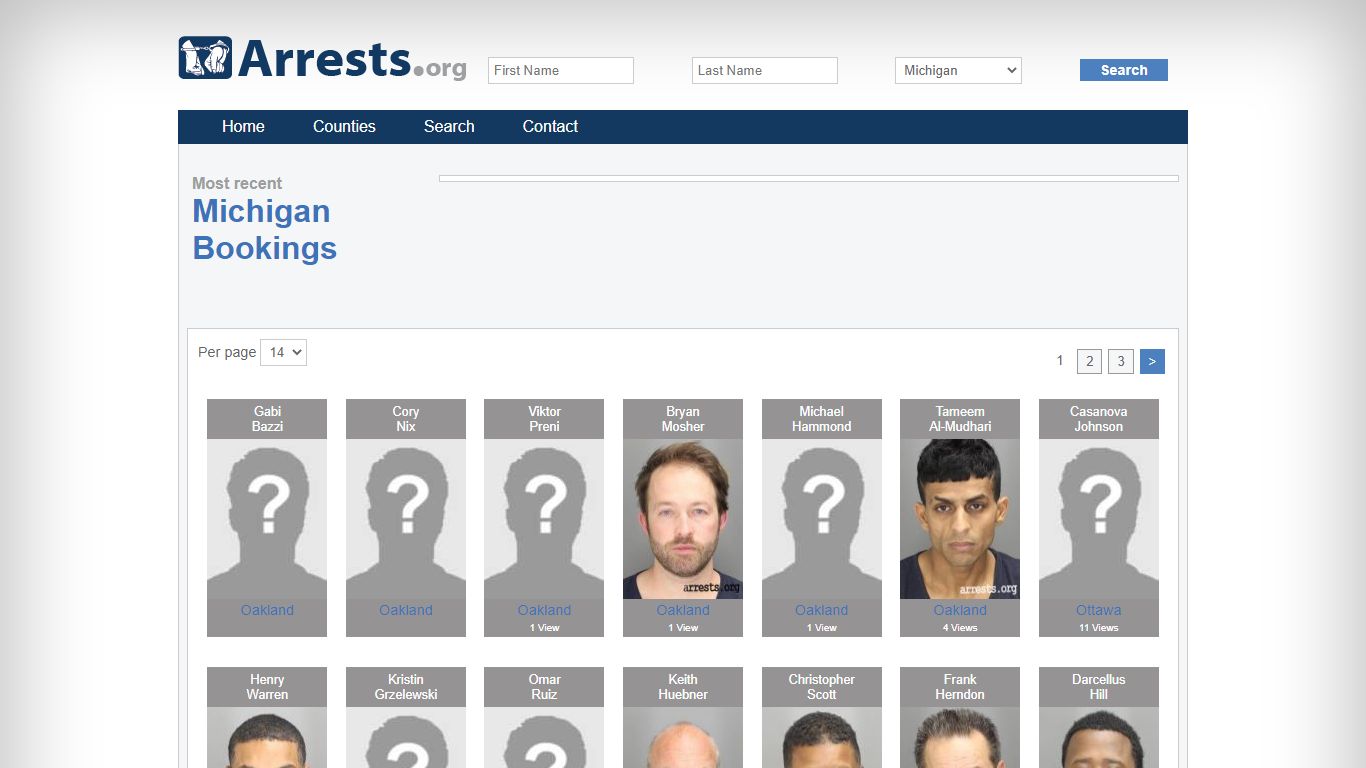 Michigan Arrests and Inmate Search